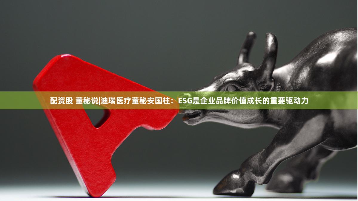 配资股 董秘说|迪瑞医疗董秘安国柱：ESG是企业品牌价值成长的重要驱动力