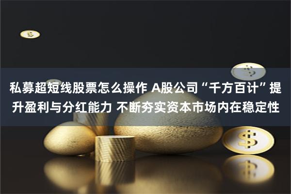 私募超短线股票怎么操作 A股公司“千方百计”提升盈利与分红能力 不断夯实资本市场内在稳定性